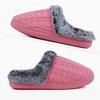 Fashion Comfort Knitted Cotton Slippers for Women Faux Fur Warm Home Plush Slippers Woman Winter Light Non Slip Cotton Slides Female