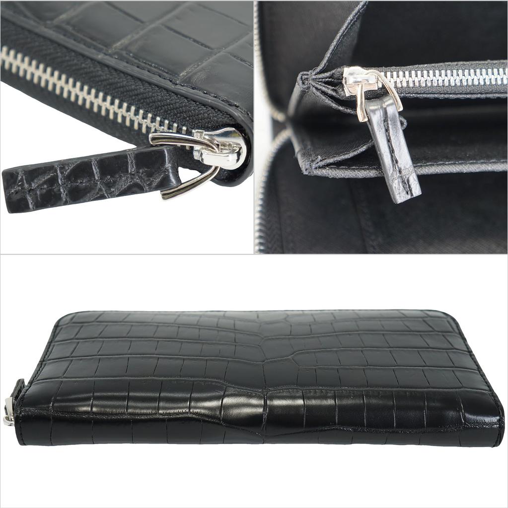 Green Crocodile Long Wallet Wallet Long Wallet Genuine Single Piece Leather Unrivaled Crocodile Leather Crocodile Leather Crocodile Leather Crocodile