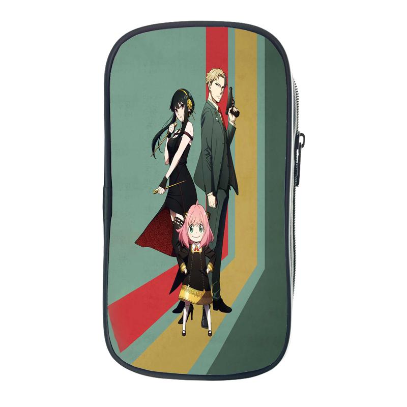 Семейный портативный пенал Spy X с героями мультфильмов Anya Forger, детская канцелярская сумка, большая вместительная сумка для хранения, школьная сумка-карандаш