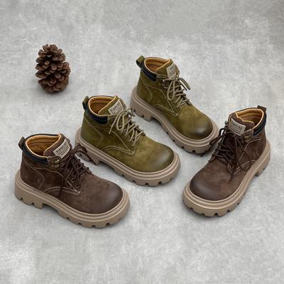 Высокие ботинки, осенние ботинки на толстой подошве, женские ботинки и женская обувь из мягкой кожи