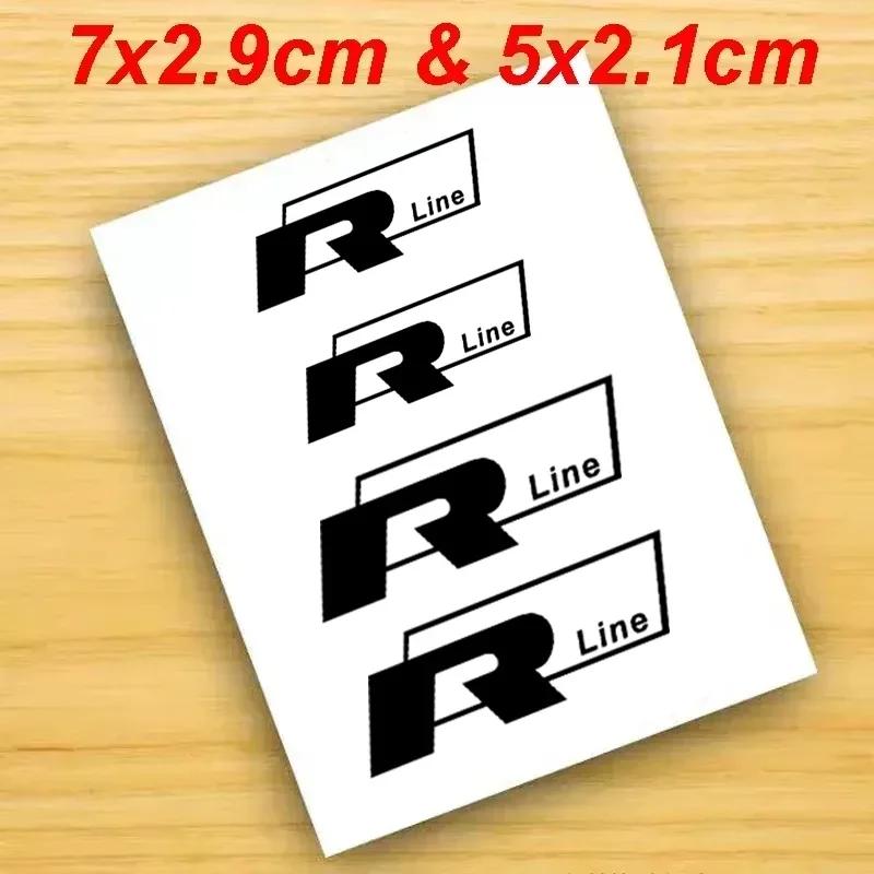 For Volkswagen VW Rline Golf 3 5 Polo Passat GTI MK3 MK7 Tiguan Beetle 4Pcs Car Vinyl Brake Caliper Sticker Vehicle Wheel Decals ze7