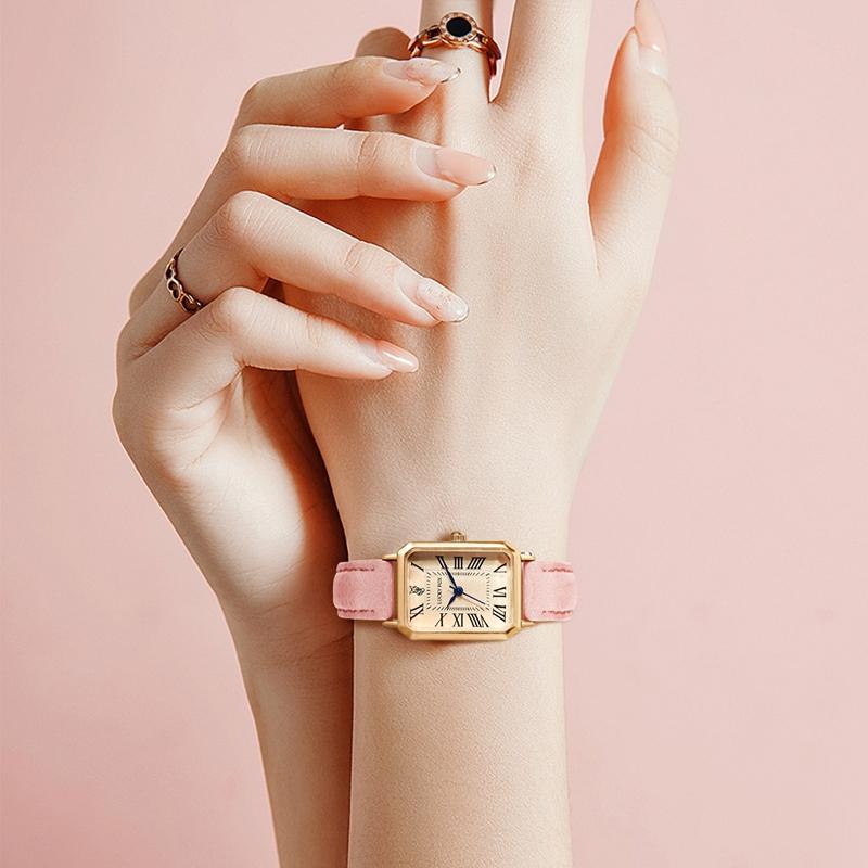 Модные ретро цифровые повседневные часы с квадратным кожаным ремешком модные кварцевые наручные часы для женщин подарок