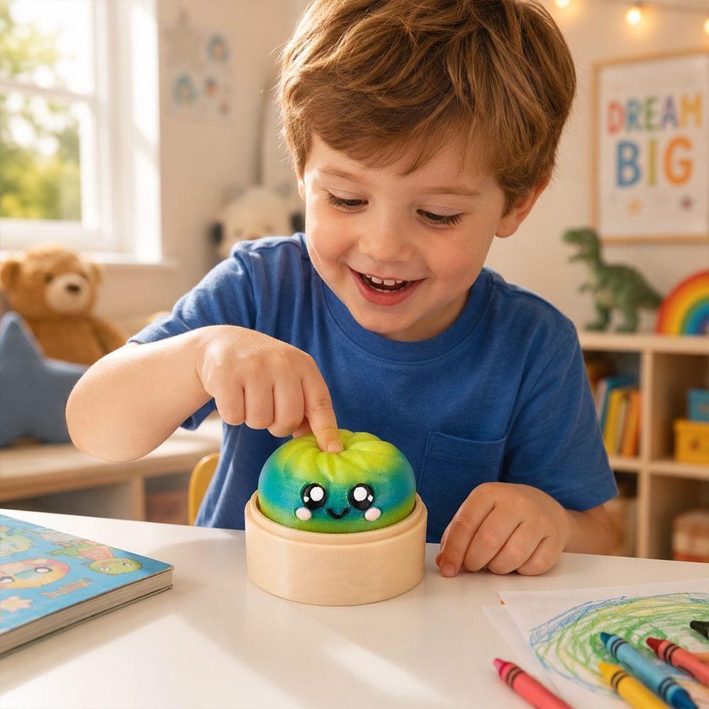 Multiple Gradient Colors Dumplings Blind Box Toy Luminous Baozi Fidget Button Toy Home Decoration