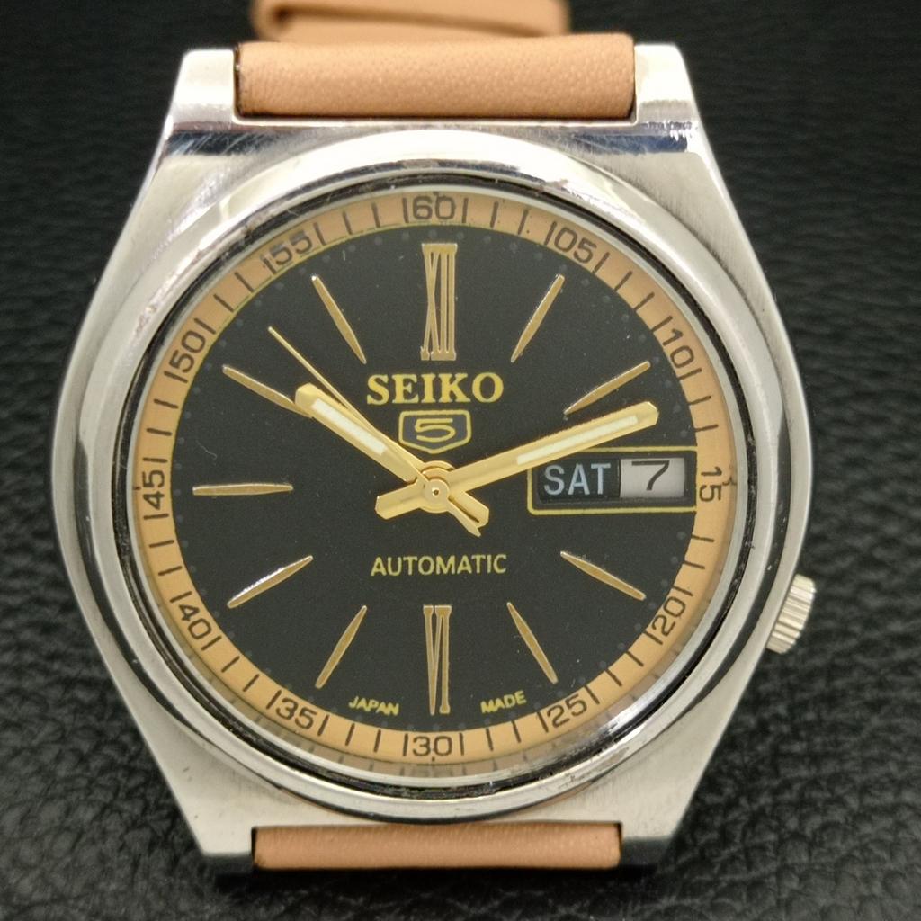 Б/У винтажные мужские часы SEIKO 5 AUTOMATIC 7009A из Японии с черным циферблатом a434968-2 R122-a434968