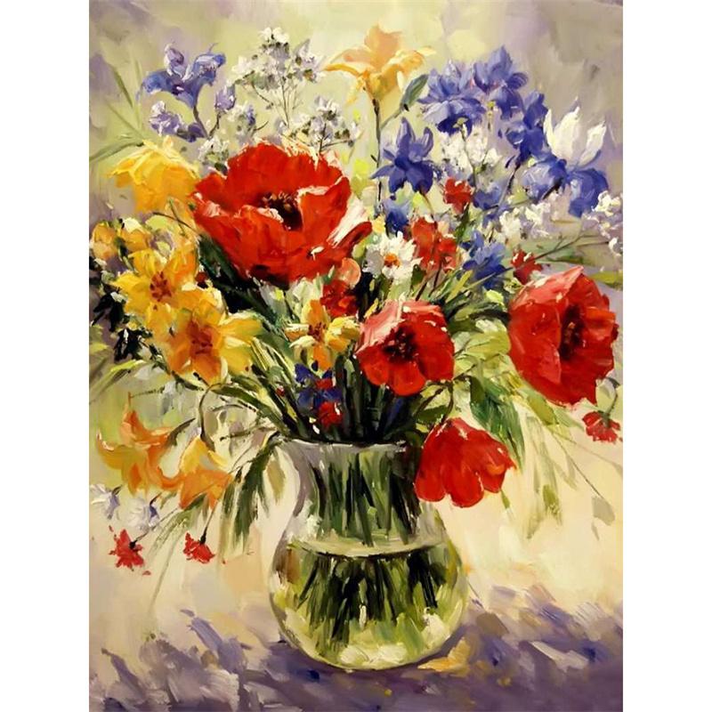 5D DIY Алмазная картина Красивая цветочная мозаика Алмазная вышивка Картина Полный круглый горный хрусталь Домашний декор Подарок