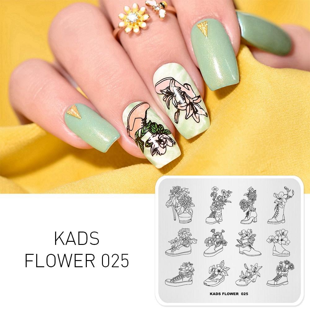 kads 53 Flower Series Nail Stamping Plates DIY Manicure Stamping Plate for Nail Art Template Nail Art Stamp Plates