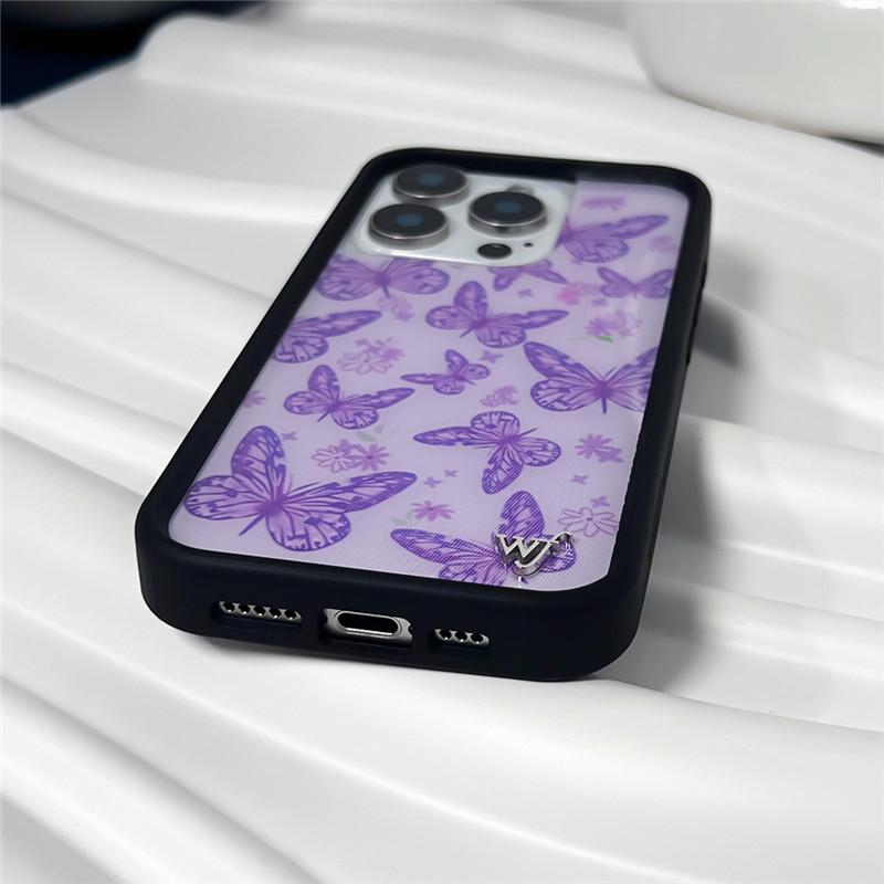 Wildflower Ice Skates Phone Case for iPhone 16pro 12 13 14 15 16 Pro Max Plus 17pro Max Colorful Butterfly Punk Girl Back Cover