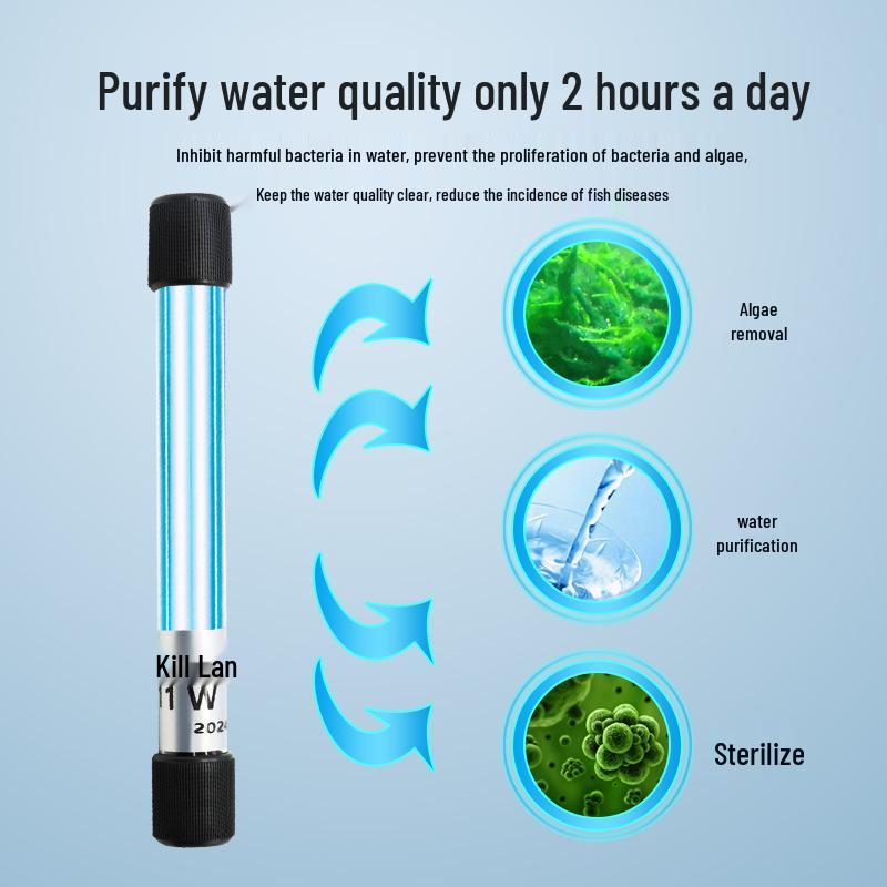 Aquarium UV Sterilizer Light for Fish Tanks and Ponds - Submersible Ultraviolet Disinfection Lamp