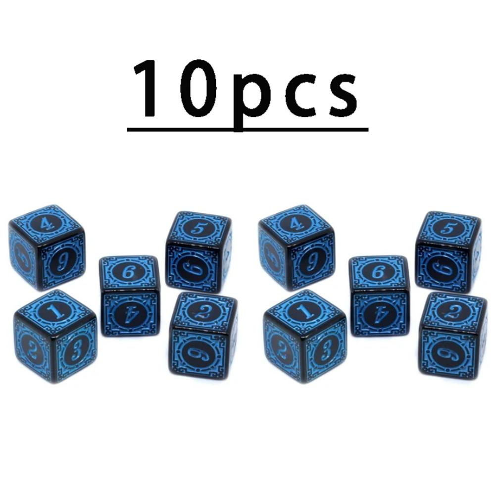 5/10/50 шт./компл. акрил 16 мм D6 цифровые квадратные угловые цифры 6-сторонние кубики для бара, паба, клуба, вечеринки для DND MTG, настольные игры