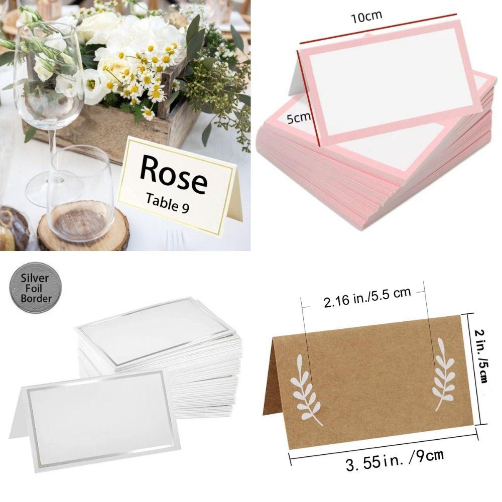 50Pcs Small Tent Card Place Cards Dining Table Decorations Seat Card Fashion Wedding Name Cards