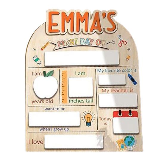 Табличка «Первый день в школе» Деревянная табличка с вехой образования Сувенирная доска для рисования маркером Подарки детям на «Снова в школу»