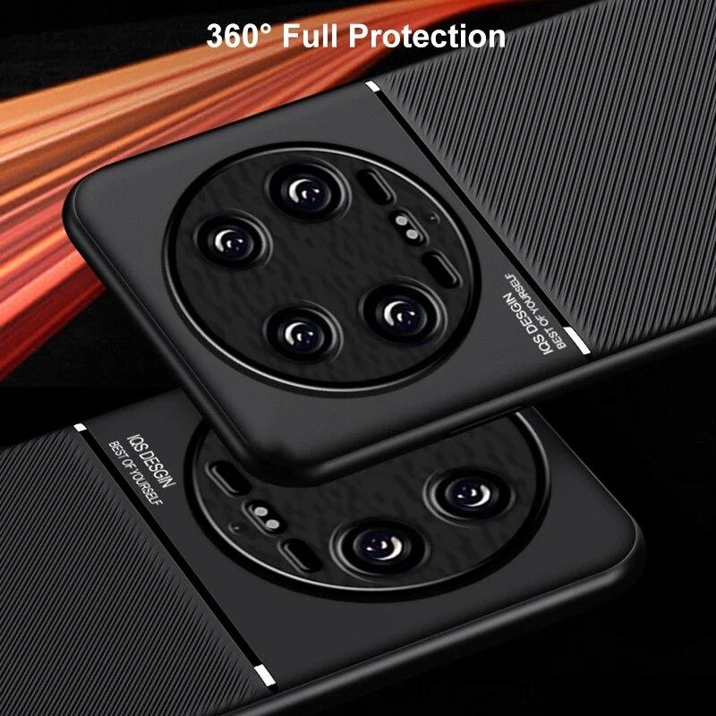 Магнитный чехол из искусственной кожи для Xiaomi Mi 14 Ultra 5G, автомобильный держатель, роскошный силиконовый защитный чехол для телефона Xiaomi 14 Pro Mi14