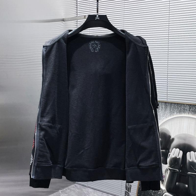 8603 CHROME HEARTS Новый Весенний и Осенний Большого Размера Тонкий Стиль Классический Стиль Логотип Молния С Капюшоном Толстовка для Пар