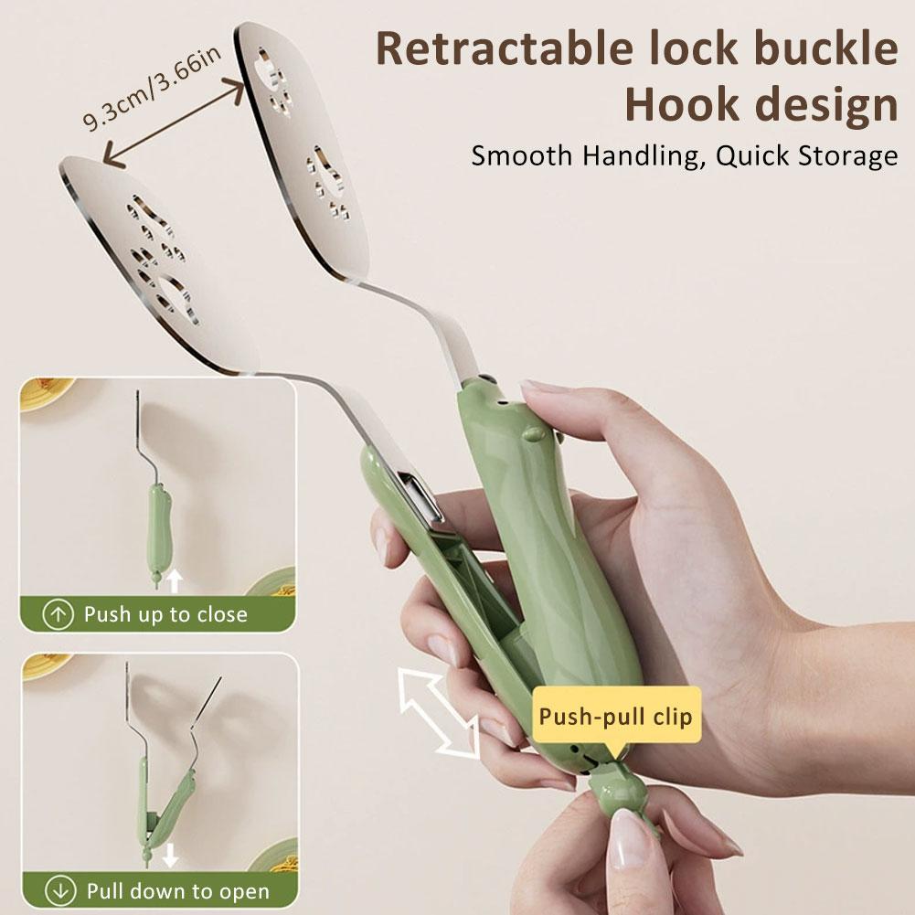 Нержавеющая сталь 304 Лопатка для рыбы Мультяшный медведь Щипцы для еды Выдвижные с фиксатором Жареная рыбная котлета Противоскользящие зажимы из нержавеющей стали