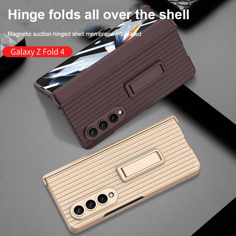Чехол для Samsung Galaxy Z Fold 4 5g, магнитный шарнир, слот для ручки, подставка, жесткий чехол с защитным стеклом для экрана для Samsung Z Fold4