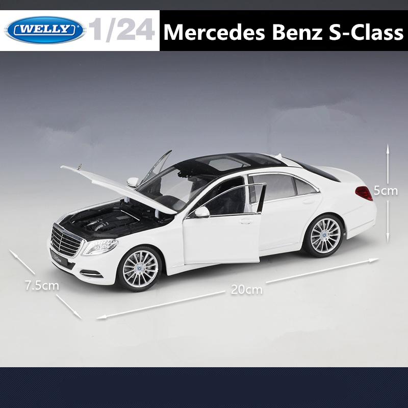 Welly 1:24 Mercedes Benz S-Class S500 Alloy Car Model Diecast Metal Toy Vehicles Car Model High Simulation Collection Kids Gifts