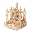 Hallisun 3D деревянный пазл для взрослых с музыкой «Волшебный замок» Вращающийся поезд Строительная модель Сборка своими руками Механическая поделка-конструктор для мальчиков и девочек