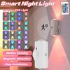 16-цветный ночник с датчиком движения и пультом дистанционного управления, светодиодный настенный светильник, перезаряжаемая лампа для создания атмосферы в помещении, магнитный светильник для лестницы