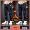 Men's Winter Fleece-Lined Cargo Harem Pants - Loose Fit, Trendy, Plus Size