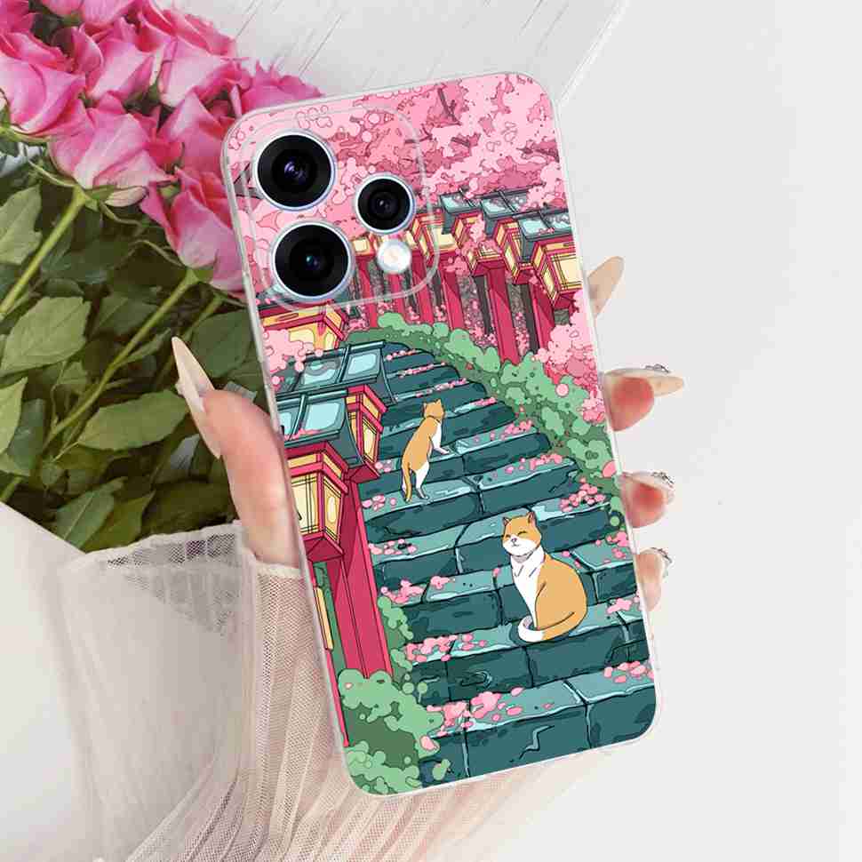 Чехол для Oppo Reno15 5G, цветной, с цветами, из мягкого силикона, задняя крышка для Oppo Reno15 Reno 15 5G CPH2825, корпус телефона, Fundas