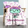 Wow! Wow! Wubbzy Customize Text Blanket Cozy Customizable Blanket Durable Comfort Perfect for Couch Livingroom Picnics Sofa Ideal for All Seasons