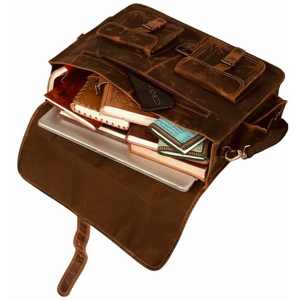 Сумка для ноутбука ручной работы в стиле ретро из кожи буйвола, офисная сумка-портфель