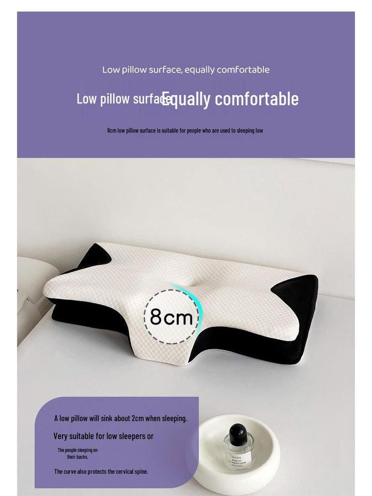 Cross-Border Butterfly Memory Foam Neck Support Pillow - Cervical & High-Profile Design with Slow-Rebound Feature