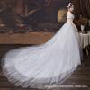 Elegant Red Satin Wedding Dress With Long Train Slim Fit French Style Bridal Party Outdoor Beach Hotel Ceremony