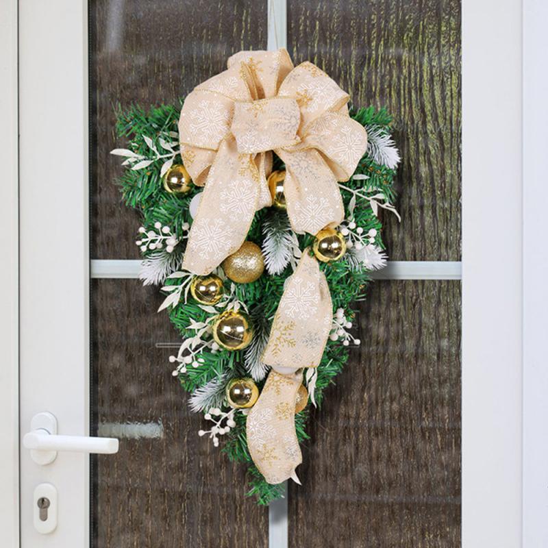 Украшение для входной двери Высококачественные материалы Красивое праздничное украшение Имитированная гирлянда Имеет много применений Элегантный венок