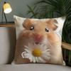 Cute Hamster Pillow Case Square DoubleSided Printing Sofa Cushion Cover Pillowcase Bedroom Bedside