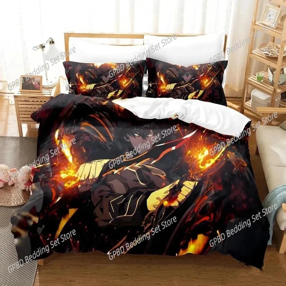Comforter 3D Printed Anime Solo Leveling Bedding Set Bedroom Soft Modern S Comefortable And