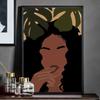 Fashion Black Girl SelfAdhesive Art Poster  Aesthetic Wall Decor Whitepaper Prints Stylish Home Decoration Artwork