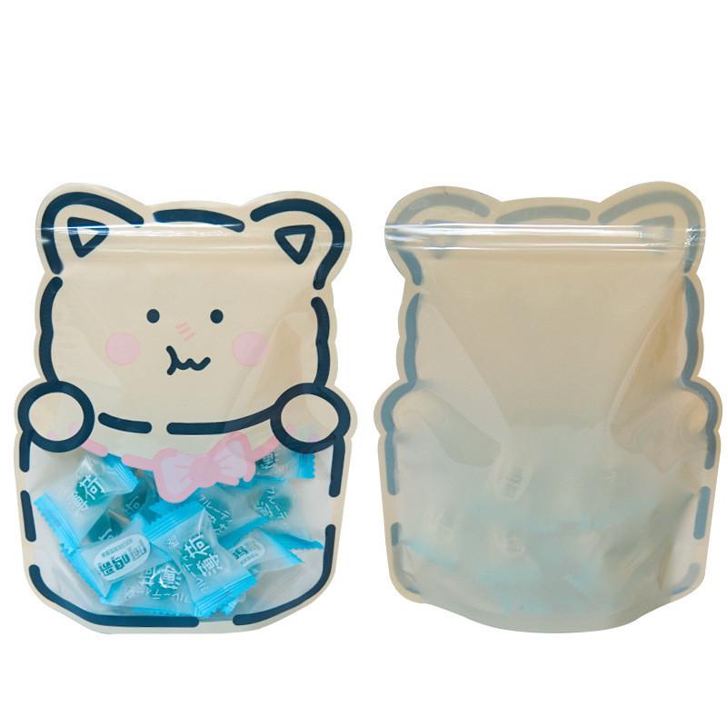 10Pcs Thicken Plastic Cartoon Animal Biscuit Candy Packaging Snacks Ziplock Children's Party Sweets Package