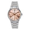 Boyfriend Stainless Steel Multifunction Pink Dial Quartz F16716-3 Women's Watch