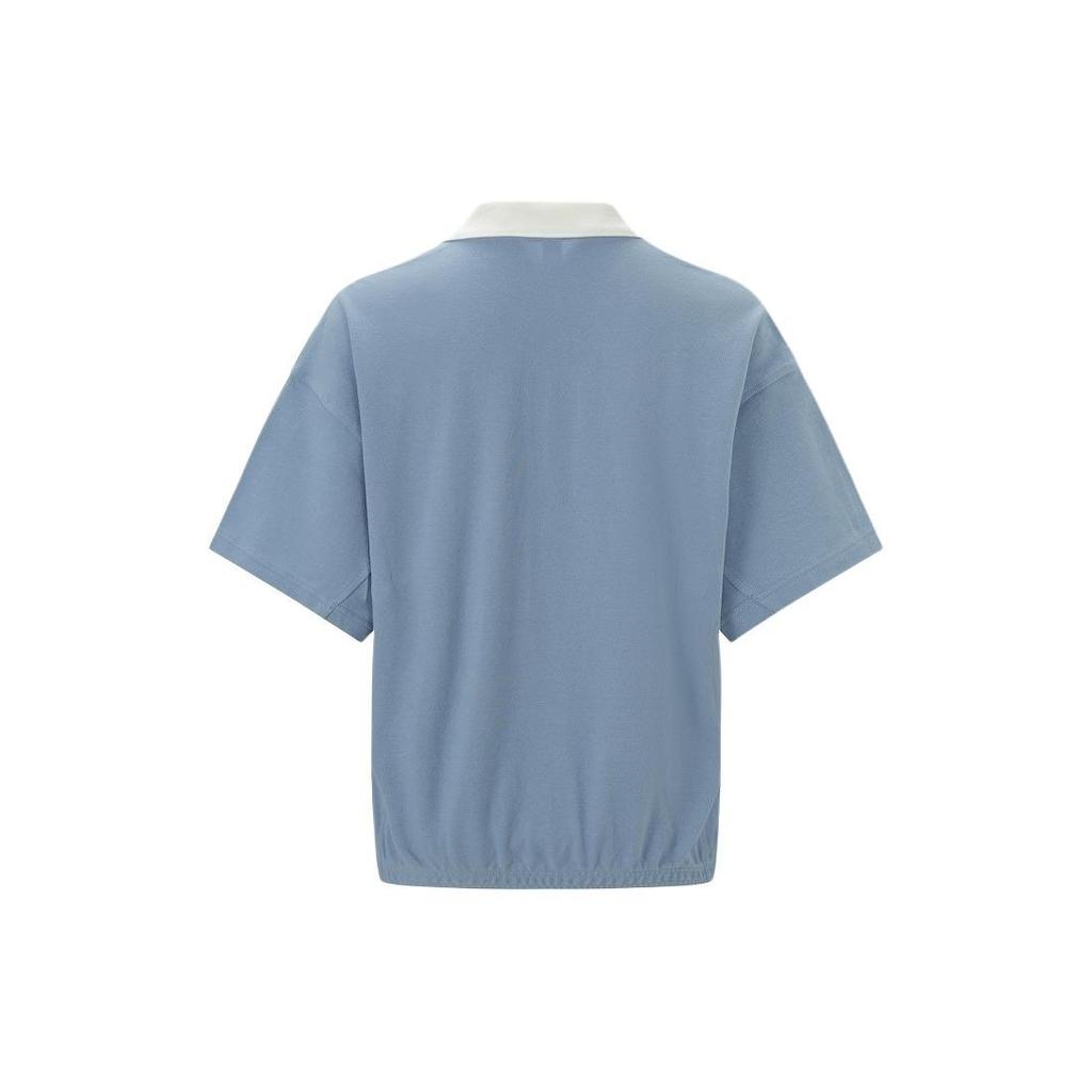 Reebok Спортивная повседневная трикотажная рубашка-поло Lifestyle Series Color Block, женские топы, синий, фиолетовый 24SRM402WGB4