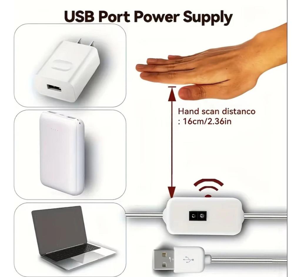 5V USB светодиодная лента с датчиком взмаха руки, переключатель ВКЛ/ВЫКЛ, диммируемая, 2835, гибкая ленточная лампа для подсветки телевизора, шкафа, декора комнаты