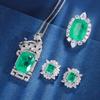 Jewelry Retro Simulation Emerald Leopard Luxury Inlaid Set Main Stone 15 * 20 Stud Earrings 7 * 9
