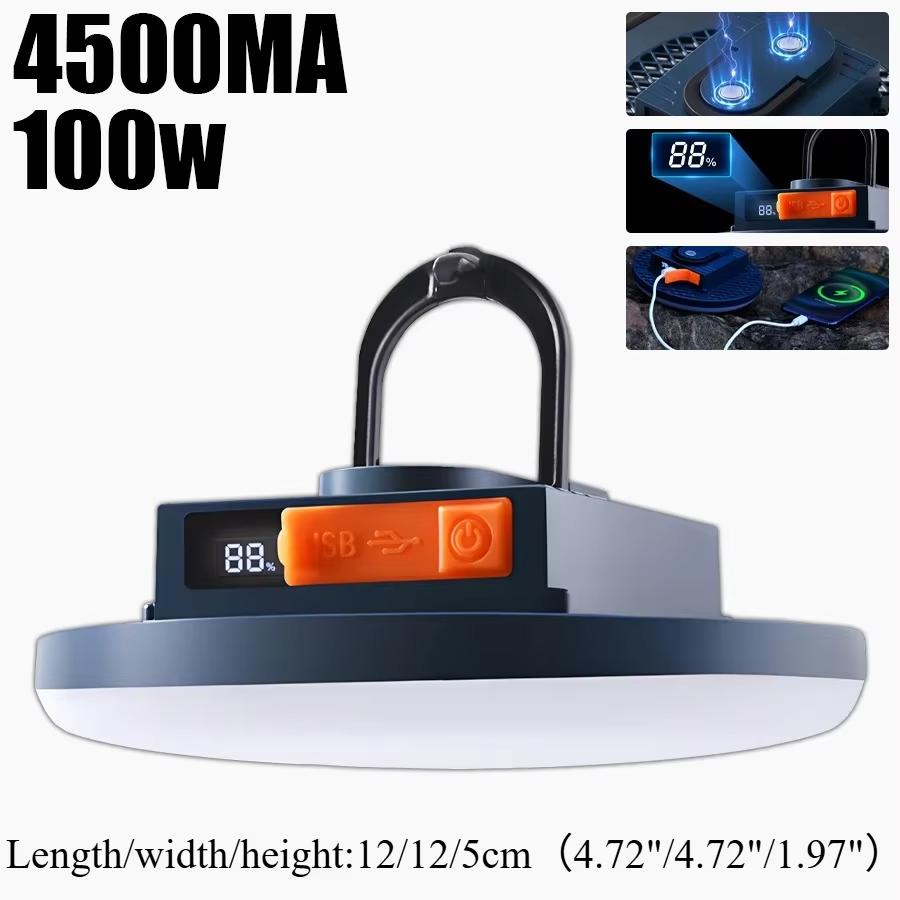 Camping Lamp,Rechargeable Work Light w/Power Display,Magnetic,USB Output, High Brightness LED,Portable Lantern,Outdoor,Emergency