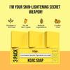 GHAR SOAPS Мыло с койевой кислотой 2% и ниацинамидом против пигментации, темных пятен, для осветления 100 г Упаковка 3 шт.