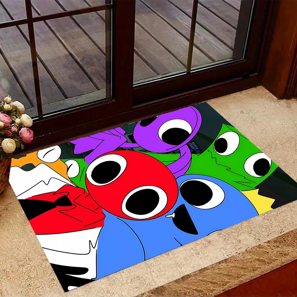 Colorful Creatures Gathering Floor Mat Perfect for Entryway Foyer Balcony Outdoor Antislip Carpet Decorate Offices Perfect Gift for Friends & Family