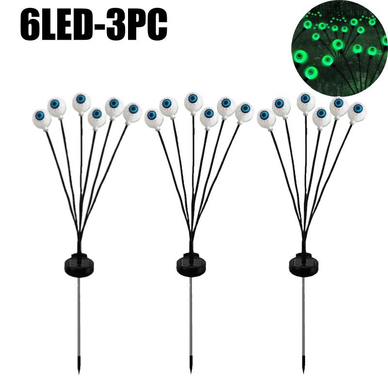 Светящиеся Глазные Яблоки Солнечные Фонари Водонепроницаемые Раскачивающиеся Хэллоуин Садовый Декор Уличная Дорожка Двор Страшные Вечерние Огни Авто Вкл/Выкл