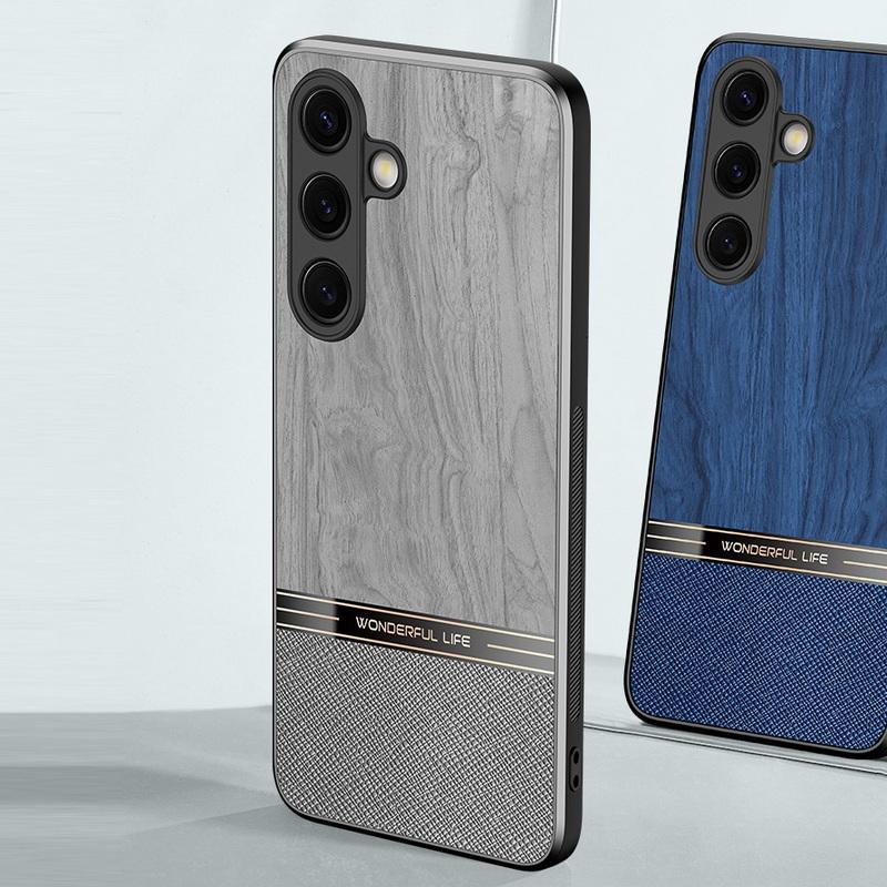 Деловой кожаный противоударный чехол для Samsung Galaxy S25 Ultra S24 S23 Plus S22 S21 A16 A55 A25 A15 A35 Защита объектива Мягкая матовая задняя крышка