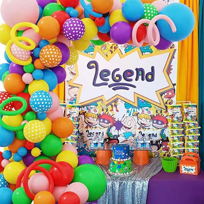 Набор радужной гирлянды из 130 воздушных шаров, многоцветный, размер, карнавальная, конфетная тематика, украшение для вечеринки по случаю дня рождения