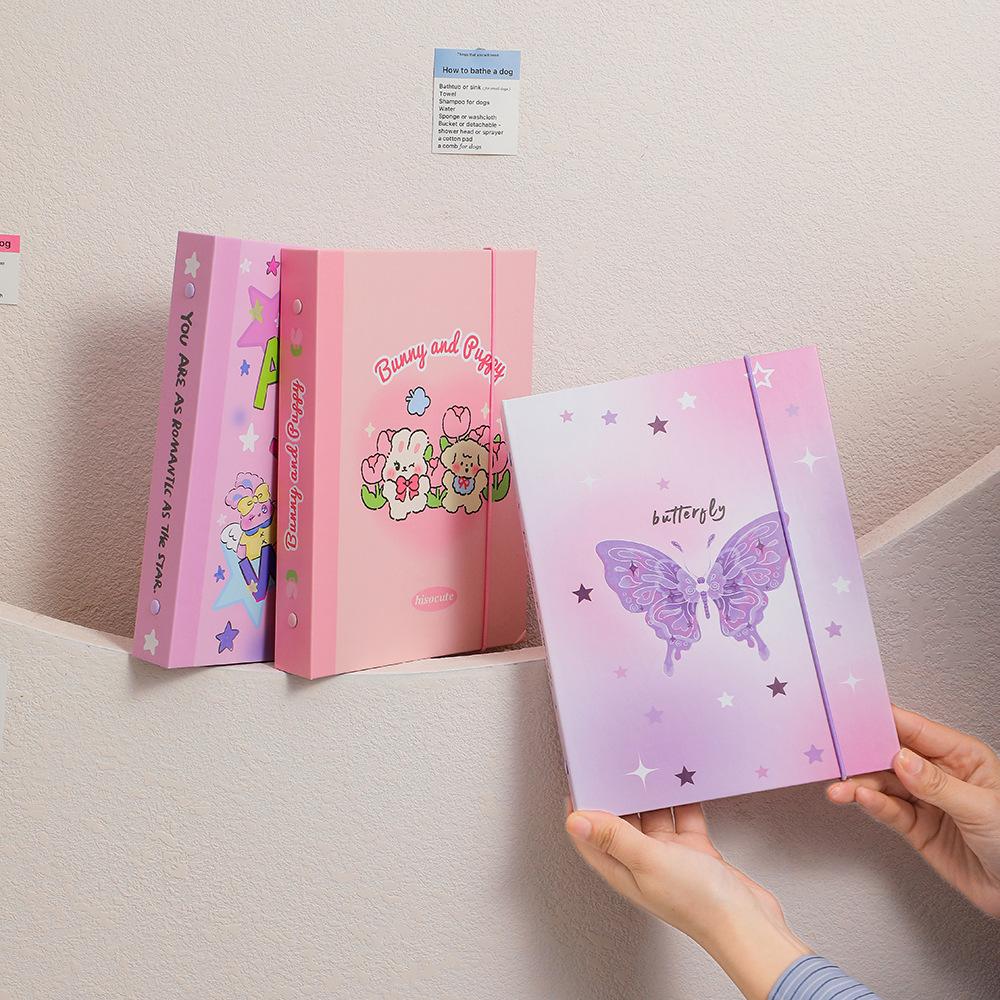 Cute A5 Butterfly Kpop Photocard Holder DIY Binder Photocards Idol Photo Album Photo Collect Book Photocard Binder Scrapbook