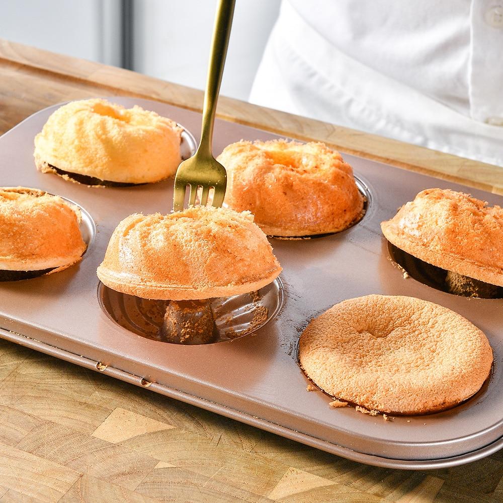 2-Piece Nonstick Baking Mold Set, 6-Cavity Brownie and Donut Pan, 29x19.8x2.1cm