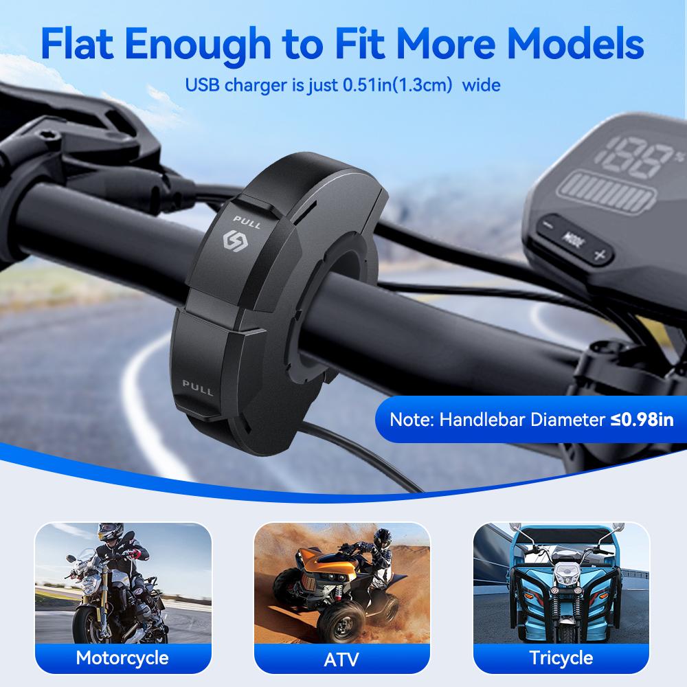 Быстрое зарядное устройство USB для мотоцикла, водонепроницаемая розетка с портом Type-C для мобильного телефона, мобильная розетка, розетка для мотоцикла, 12 В