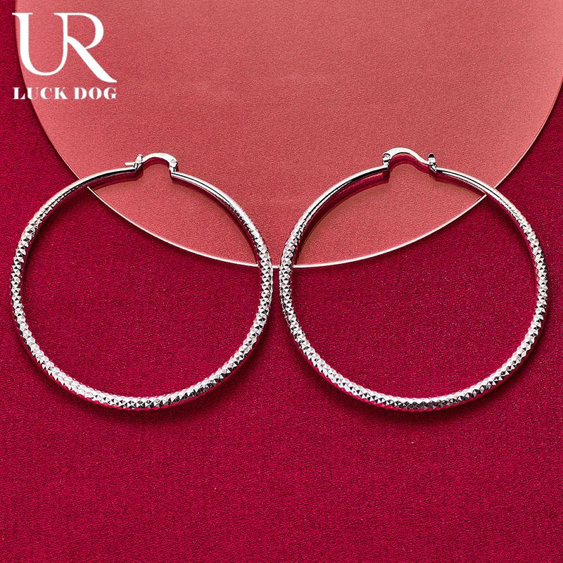 Серьги для пирсинга из стерлингового серебра 925 пробы, круглые, 70 мм, с текстурой дерева, модные свадебные украшения