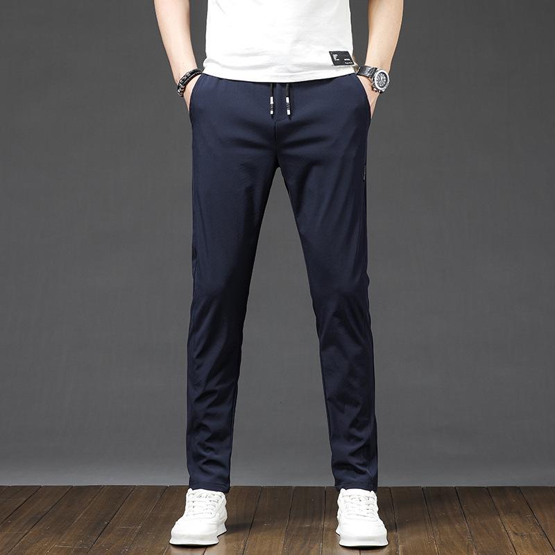 2023 Мужские быстросохнущие прямые свободные брюки Ice Silk — удобные, эластичные, облегающие