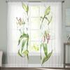Green Leaves Modern Tulle Curtains For Living Room Bedroom Home Kitchen Window Sheer Curtains