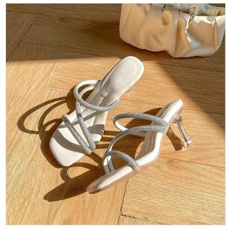 Сандалии с открытым носком и шнуровкой, женские летние новые плоские туфли на мягкой подошве для студентов, вечерние туфли в римском стиле с квадратной головкой, женская обувь